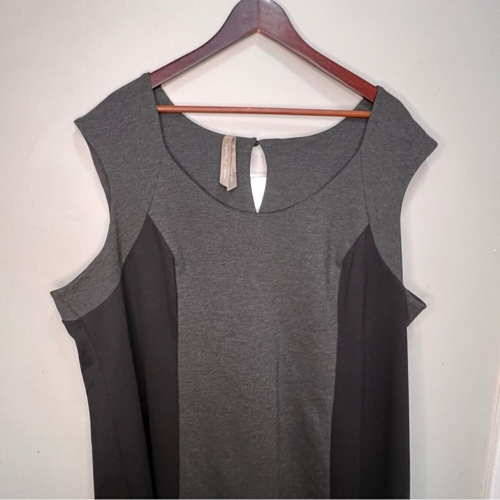 Pennington’s Black & Grey Colourblock Medium Weight MIDI Dress Size 3x - Picture 5 of 5